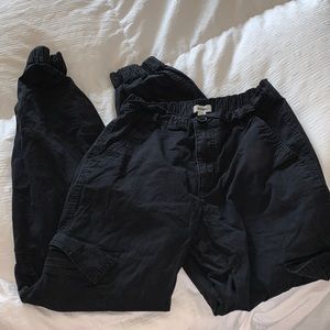garage black army track pants